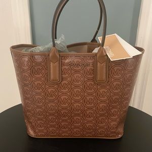 NEW W/Tags Michael Kors Jodie Jacquard Tote - Small - Brown
